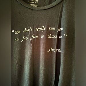 good hYOUman black short sleeved T-shirt dress with white text M